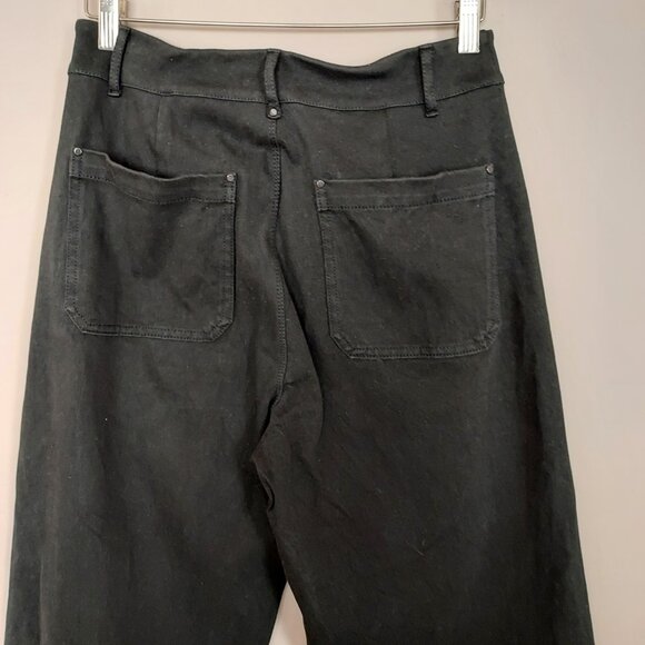 Lysse Erin High Waist Wide Leg Denim Black Pants Size Med - Picture 4 of 12